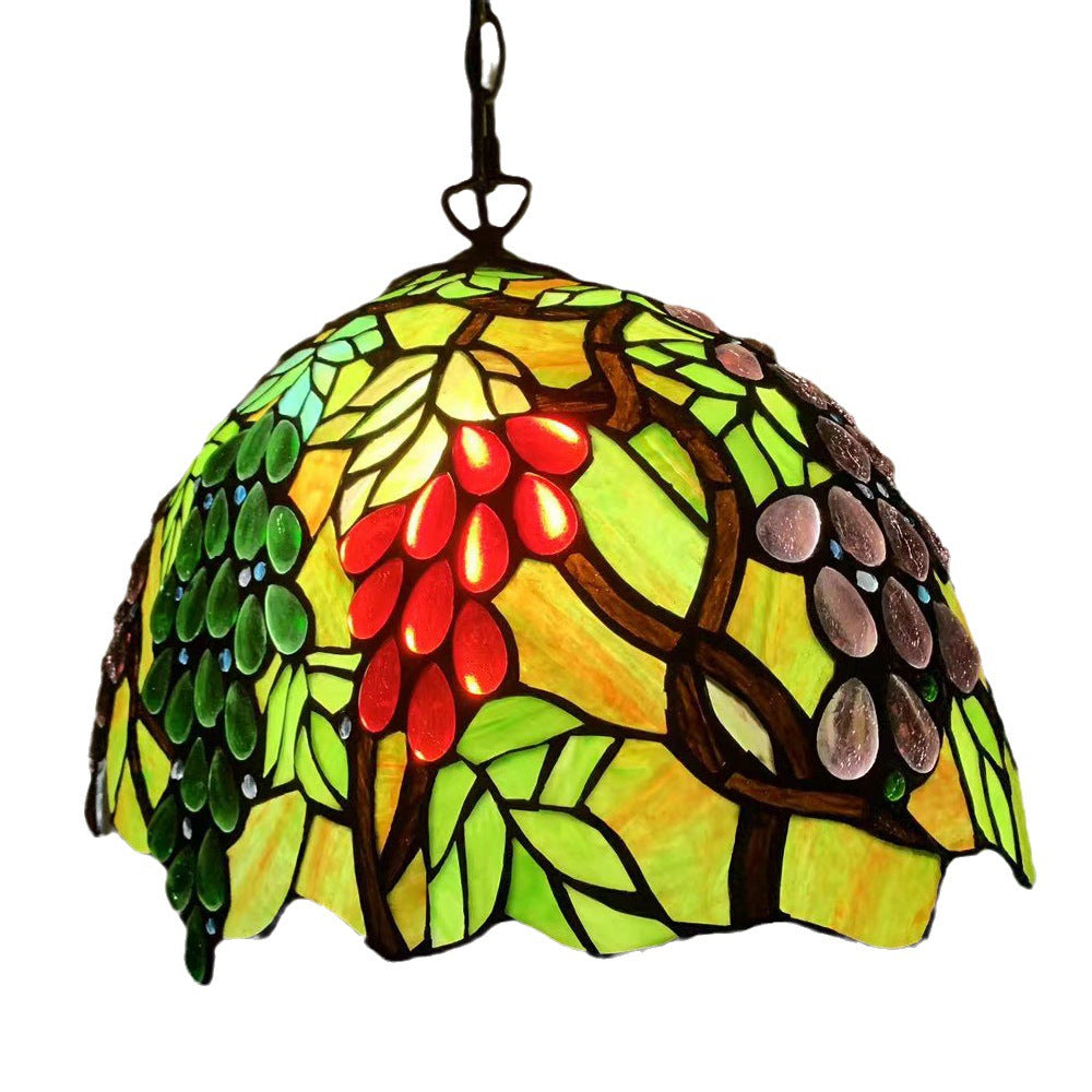 汇璟蒂凡尼欧式美式田园复杂餐厅精致造型精美大英寸吊灯色彩丰富