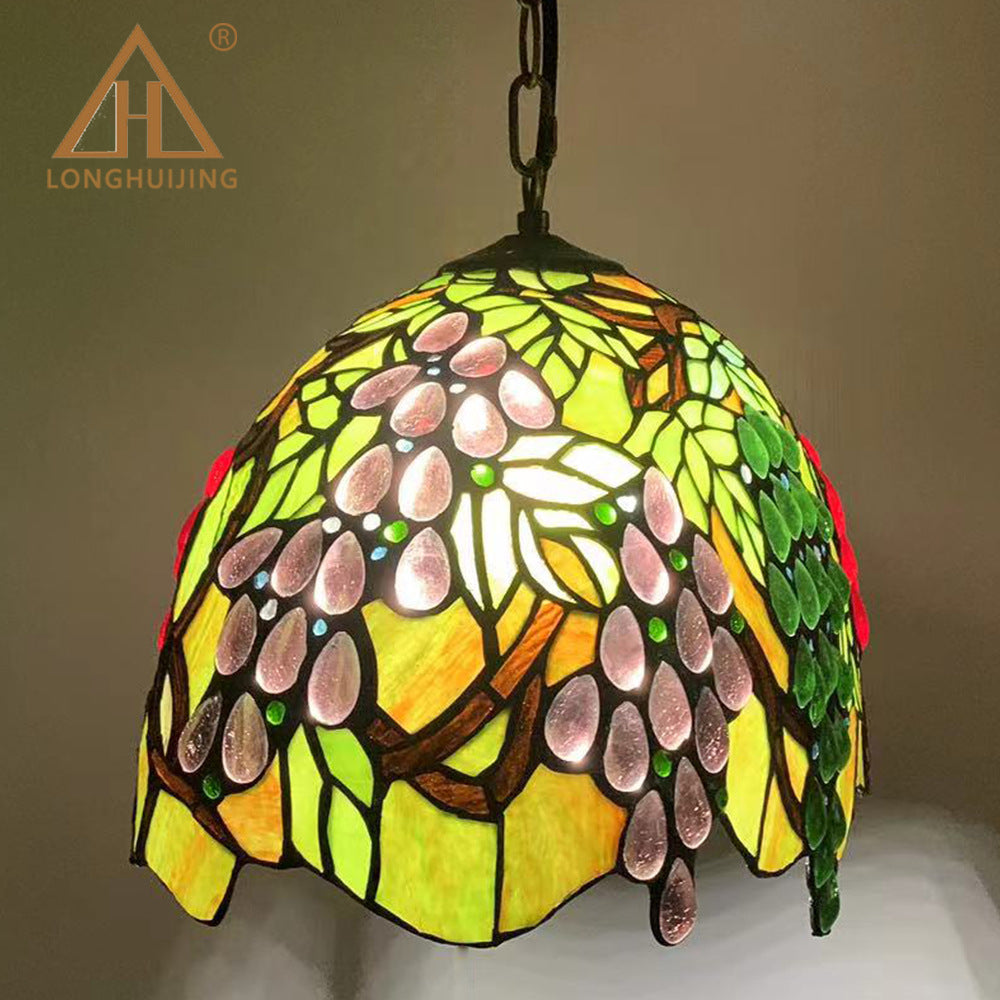 汇璟蒂凡尼欧式美式田园复杂餐厅精致造型精美大英寸吊灯色彩丰富