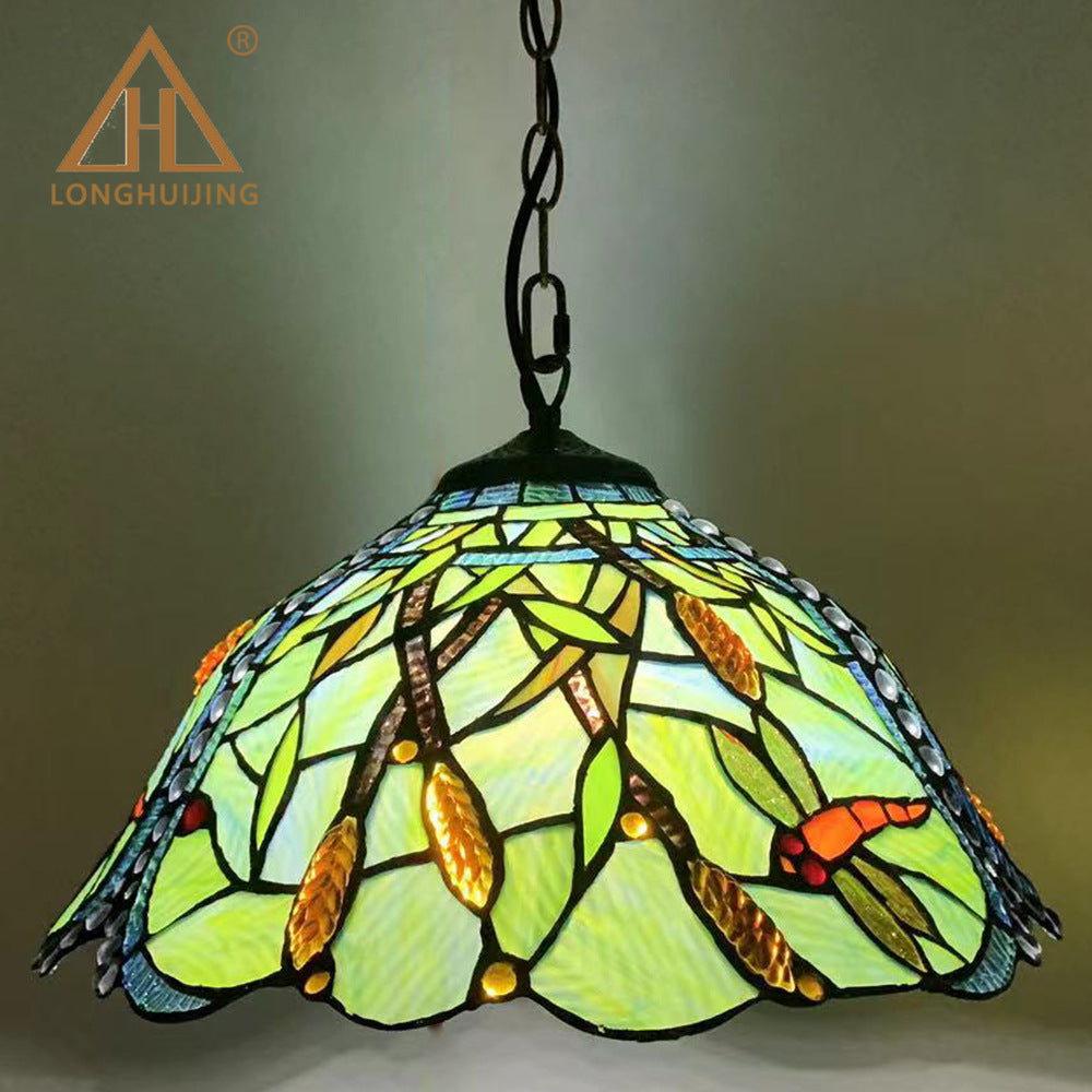 汇璟蒂凡尼欧式美式田园复杂餐厅精致造型精美大英寸吊灯色彩丰富